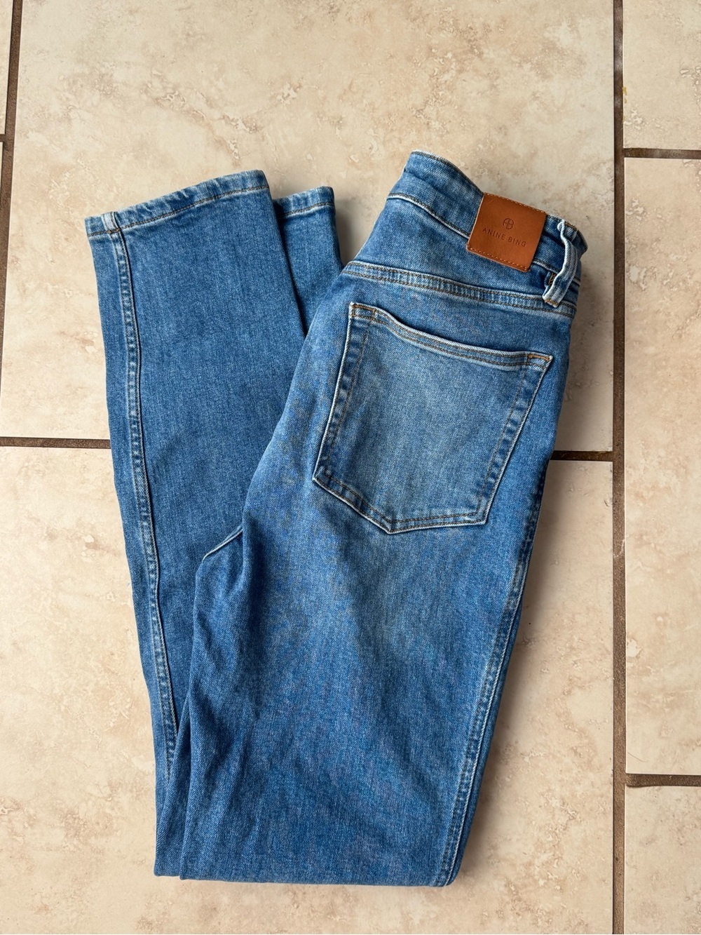 Anine Bing Women’s Slim Straight Blue Denim Jeans Size 31
